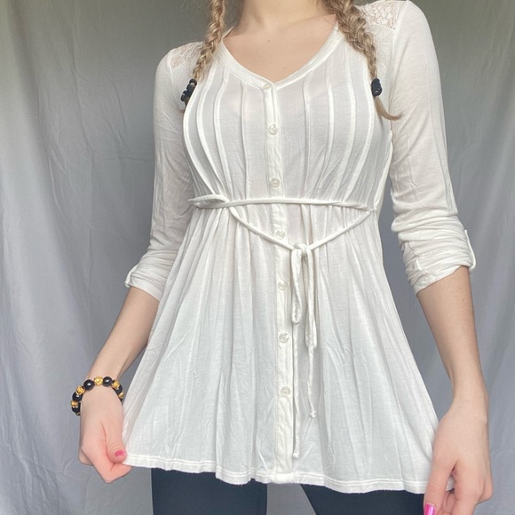 Motherhood Maternity Tops - Motherhood Maternity White Small Flowy Blouse Top